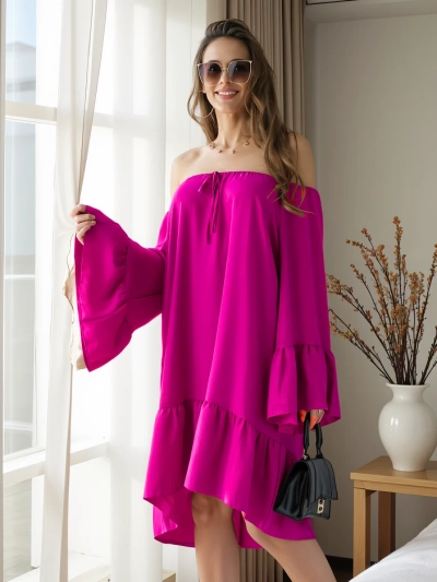 Рокля Royalfashion a'la испански с волани, оверсайз