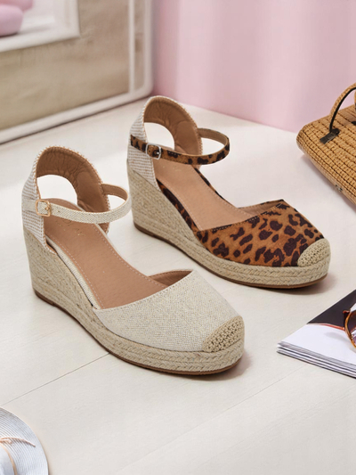 Дамски платформи Aurelia Leopard Royalfashion, екологична кожа, камел