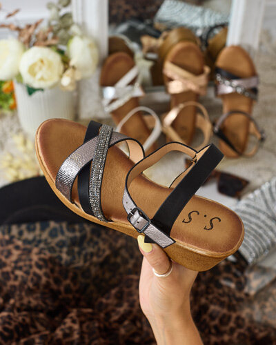 Royalfashion Дамски сандали с циркони Bozi