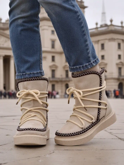 Royalfashion Жени дантелени зимни обувки Stozi