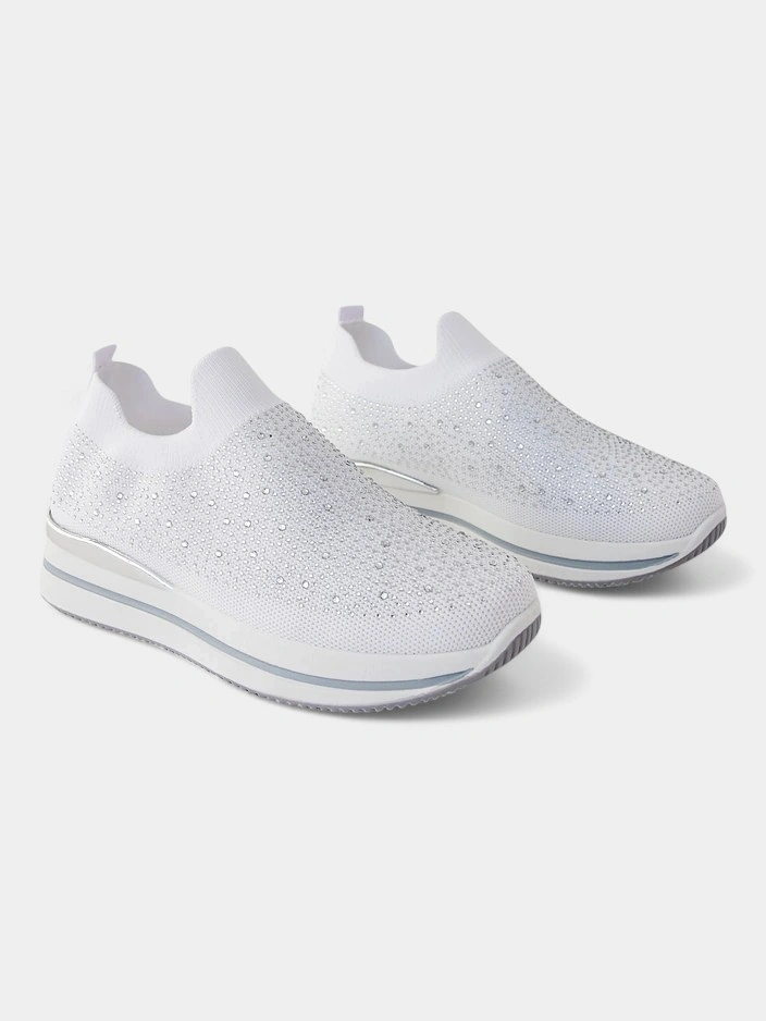 Обувки за спорт за жени Royalfashion с ластик и камъни. Adeq