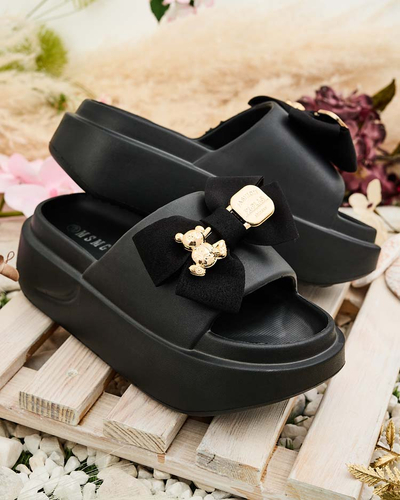 Royalfashion Дамски гумени джапанки с декоративна панделка Apis