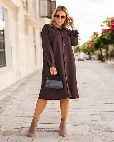 Дамска плат с копчета Royalfashion с ГОЛЯМ РАЗМЕР