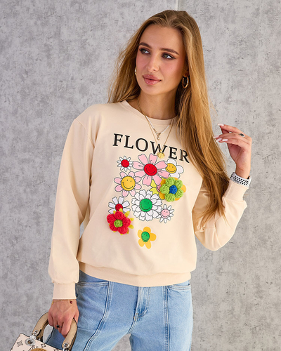 Royalfashion Дамски памучен суитшърт с тънък принт