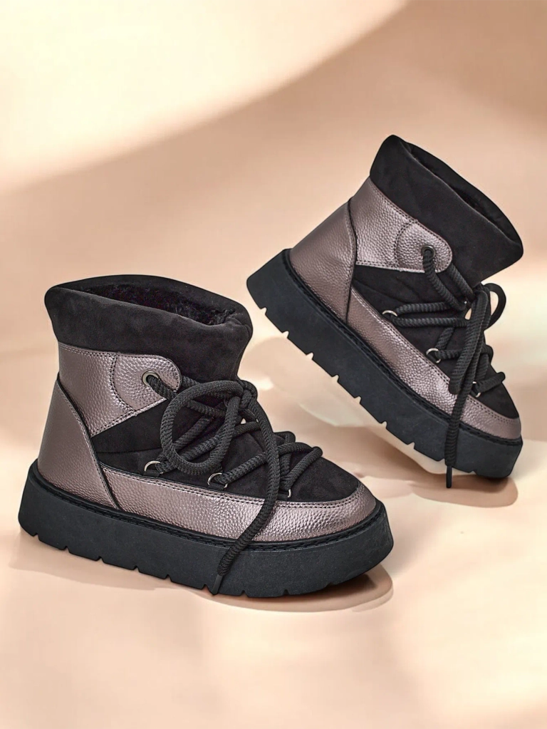 Дамски боти за сняг с връзки на топло Роялфешън Иниук