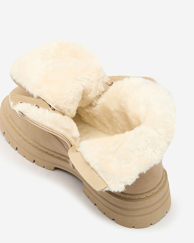 Royalfashion Бежови дамски изолирани ботуши тип "трапер" Radoras