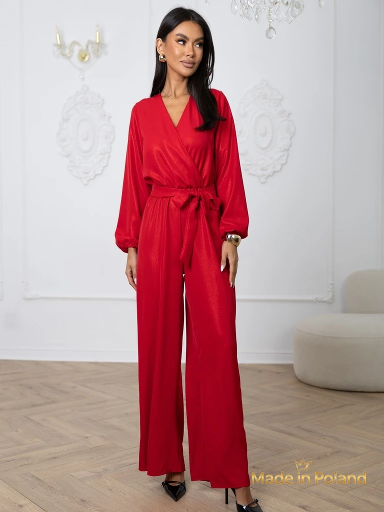 Блестящ дамски гащеризон с прегърната кройка Milla