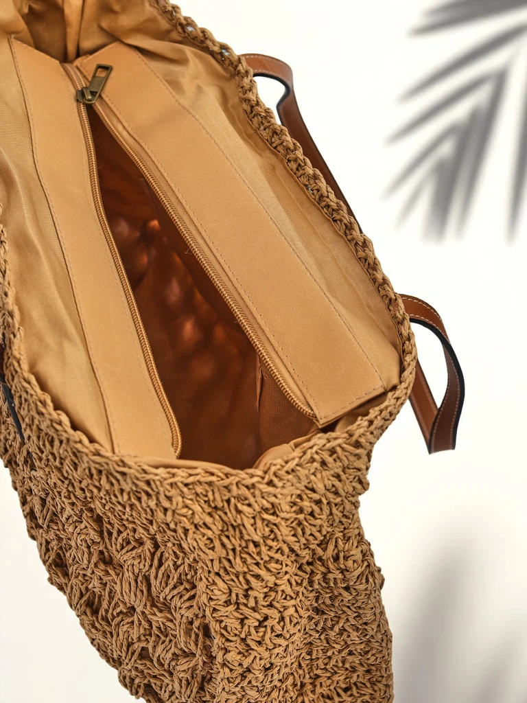 Royalfashion Голяма дамска сламена чанта Coco Breeze