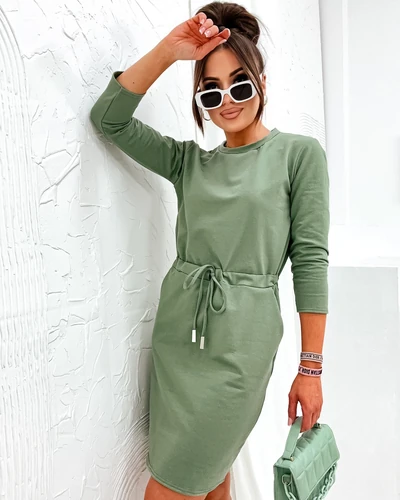 Royalfashion дамска рокля от плат до коленете