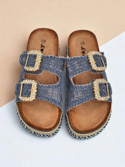 Royalfashion Дамски сандали с катарами с пайети GlamCork