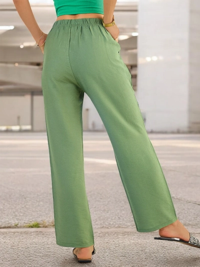 Royalfashion Дамски широки панталони от плат