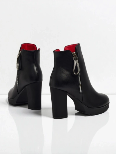 Дамски еко кожени боти до глезена на ток Marellin