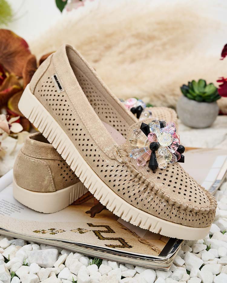 Royalfashion Дамски ажурни мокасини с мъниста Nasfali