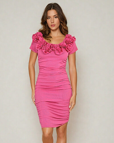 Royalfashion Мачкана дамска мини рокля