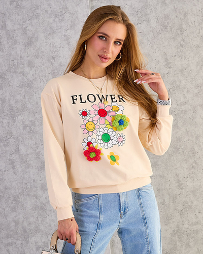 Royalfashion Дамски памучен суитшърт с тънък принт