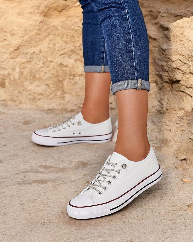 Royalfashion Дамски маратонки с декоративни връзки Timi