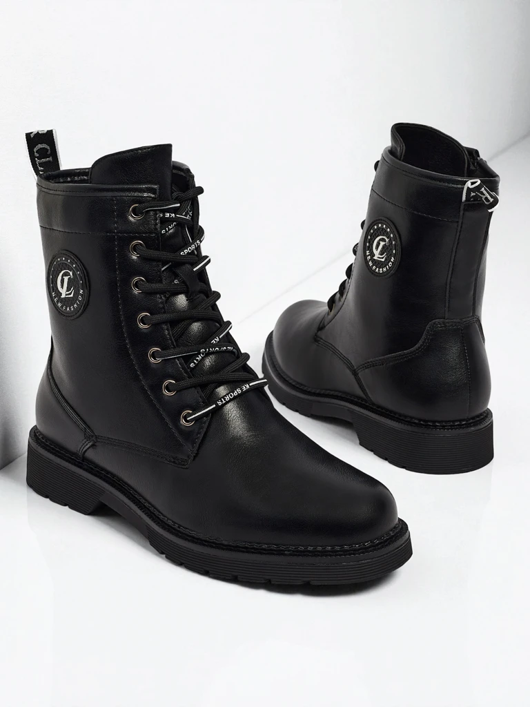 Дамски боти Tavira от еко кожа с връзки