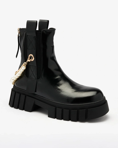 Royalfashion Черни дамски ботуши Zifosca