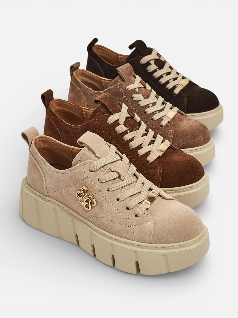 Спортни дамски маратонки от естествена кожа Renos