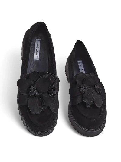 Жени мокасини Royalfashion от еко велур с цвете Floverse