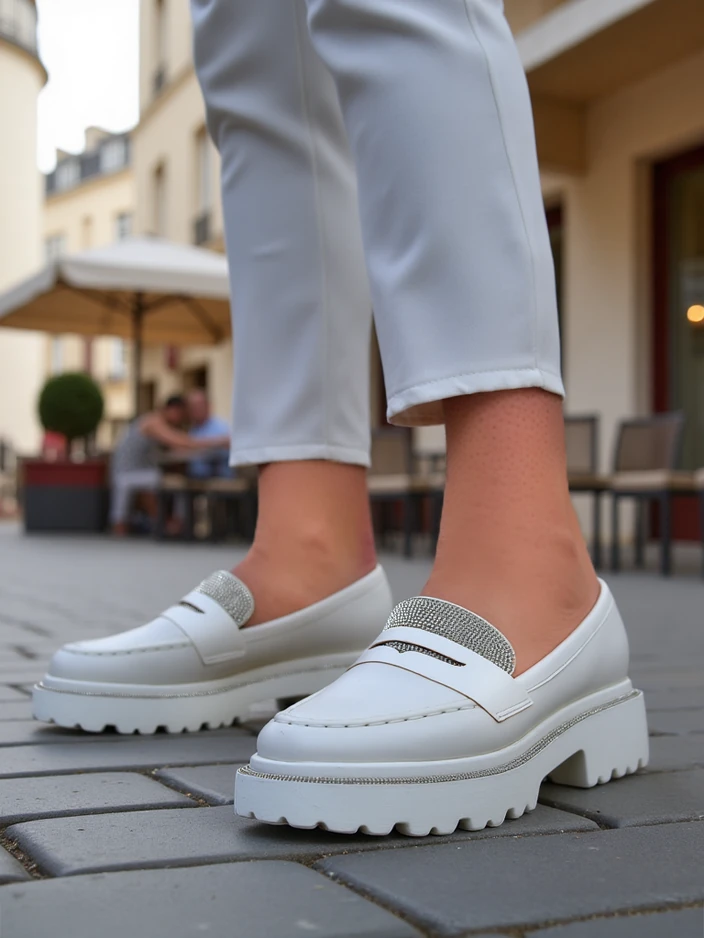 Royalfashion дамски мокасини с кристали Vinness