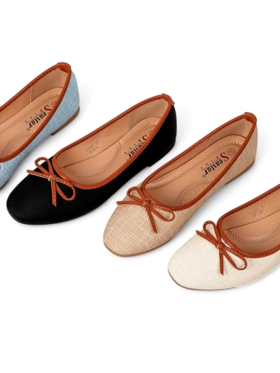 Royalfashion Дамски балерини с блестящи елементи и панделка Aramie