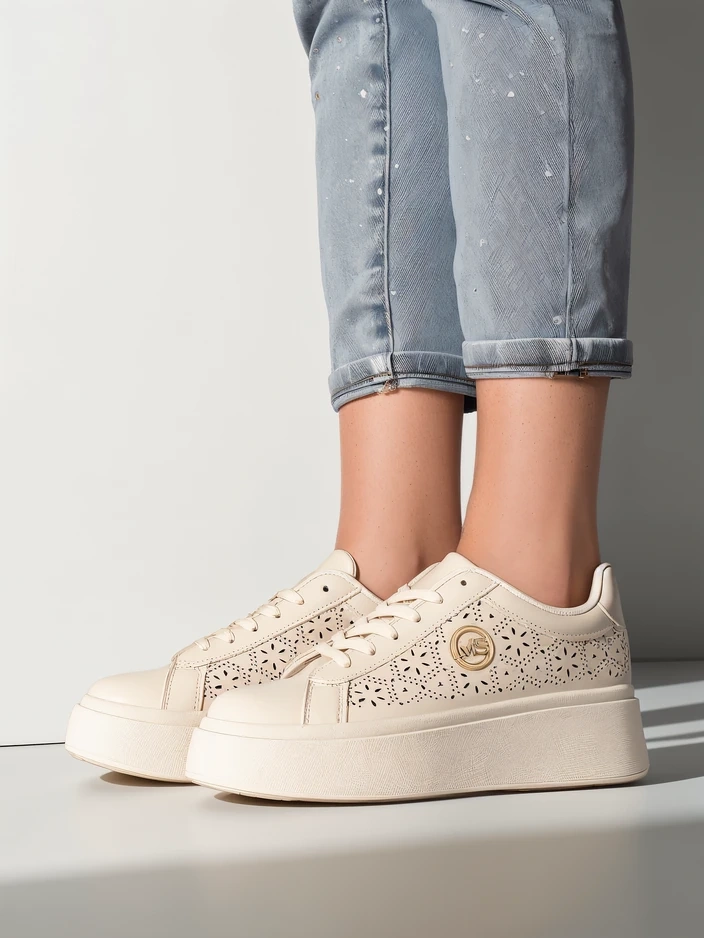 Aurelia Бежови Сникърси Платформа Royalfashion Еко Кожа