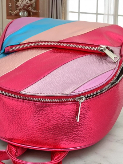 Royalfashion Дамска раница от еко кожа с металически ивици Metallic Stripes