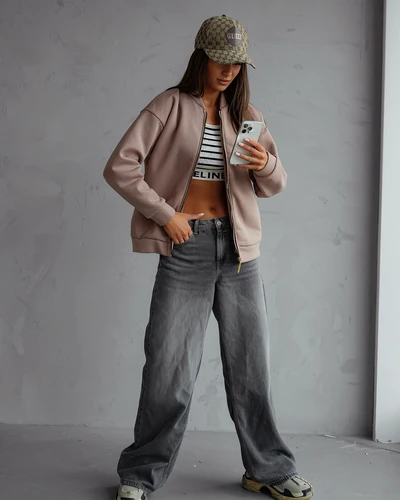 Royalfashion Зипов суитшърт с бомбер кройка