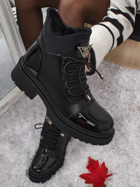 Дамски еко кожени боти с връзки Elisse