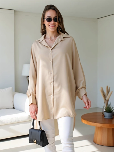 Royalfashion Дълга дамска риза сOversized размер