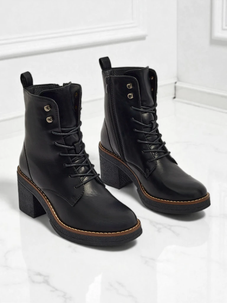 Дамски боти на ток от еко кожа Zeltra