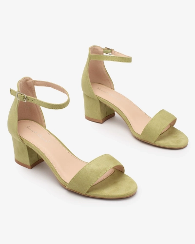 Royalfashion Зелени дамски сандали с нисък ток Mesteri