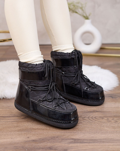 Royalfashion Черни дамски ботуши за сняг с венец Yevnoiela