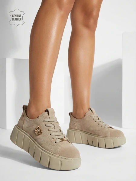 Спортни дамски маратонки от естествена кожа Renos