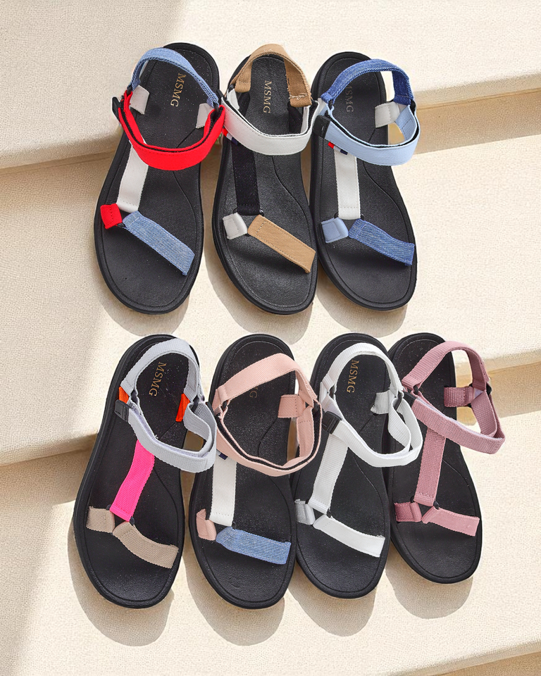 Damskie sandały tkaninowe w kolorze różowym Ojo- Obuwie