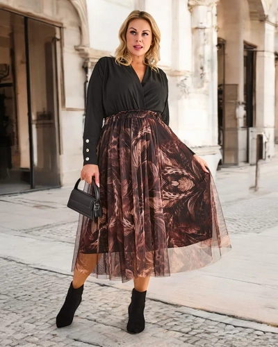 Дамска двуслойна миди пола на Royalfashion