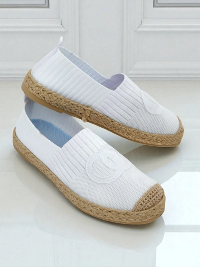 Дамски еспадрили Calista Biancha – бели равни от еко велур, италиански стил