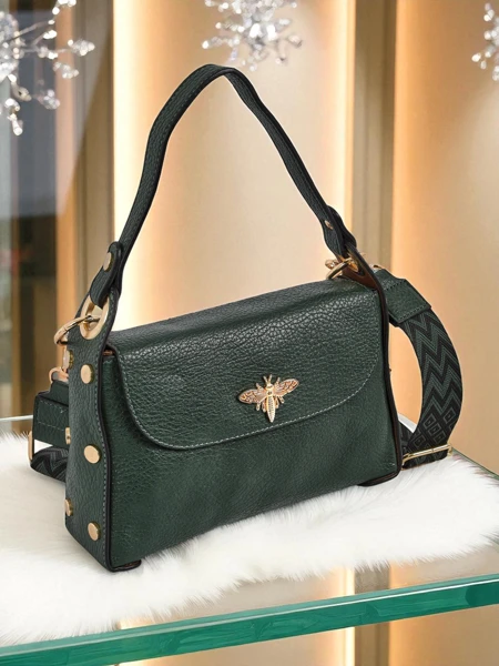 Aurelia Verde – дамска чанта от екологична кожа с украса