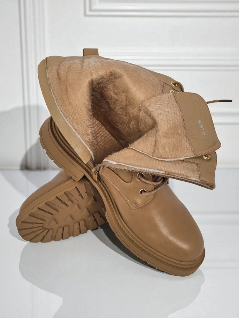 Дамски боти с ефектна капитонирана еко кожа Sable Rose