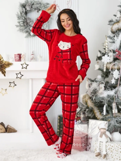 Royalfashion Женски пижами с квадратен десен