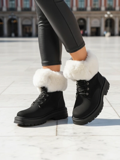 Royalfashion дамски обувки до глезена с подплата от козина Nasaha