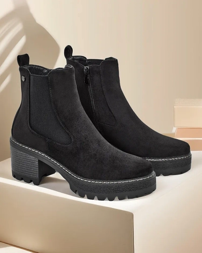 Роялфешън Еко-велур дамски ботуши до глезена на пюнкт Сегори