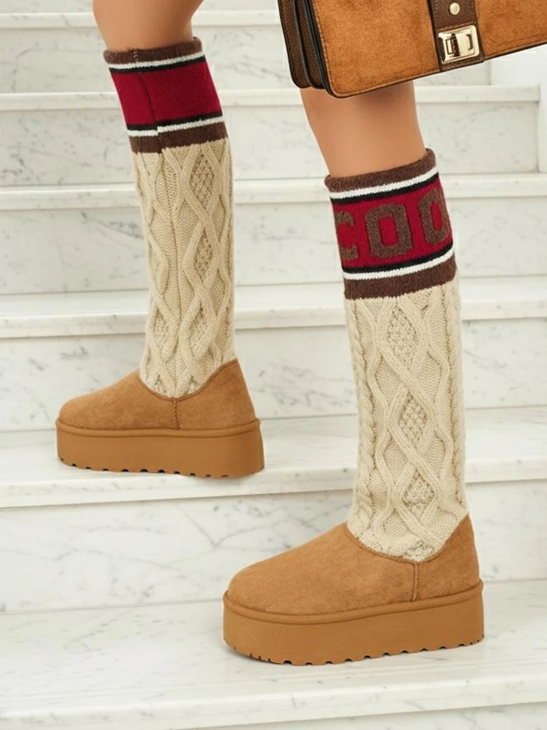 Високи дамски ботуши а ла снегоходки с горна част Anane