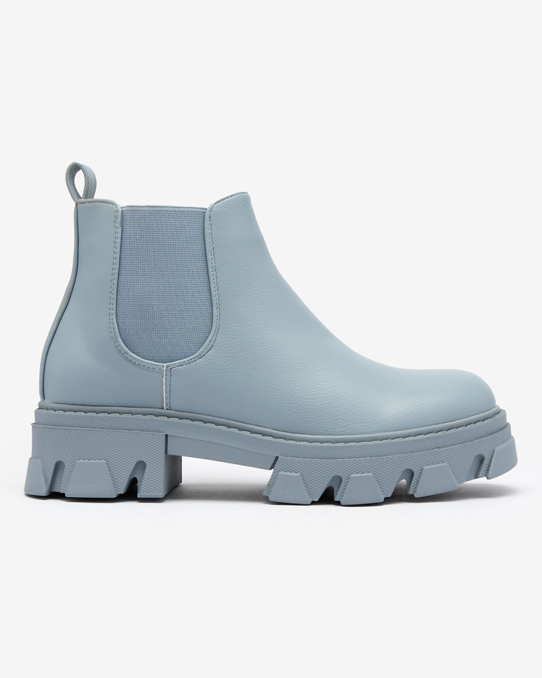 Royalfashion Дамски ботуши с плосък ток в синьо Alussady