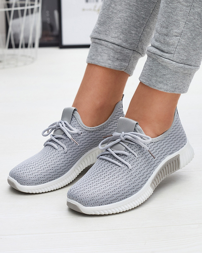 Сиви дамски спортни обувки от плат Vobbu- Footwear