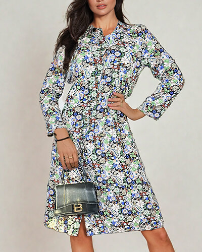 Royalfashion Дамска миди рокля с шарки