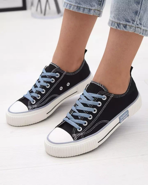 Черни дамски маратонки с връзки Tasabba- Footwear