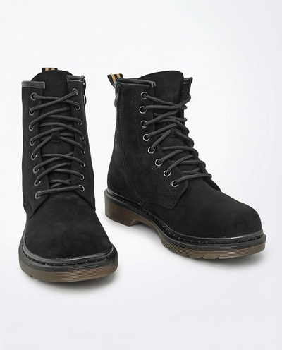 Дамски обувки от еко-велур и еко-кожа на краста Royalfashion с връзки на глезена модел Rullo