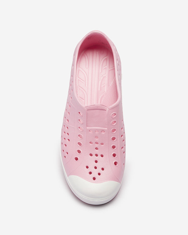 Розови ажурни детски гумени маратонки Jiteri - Обувки